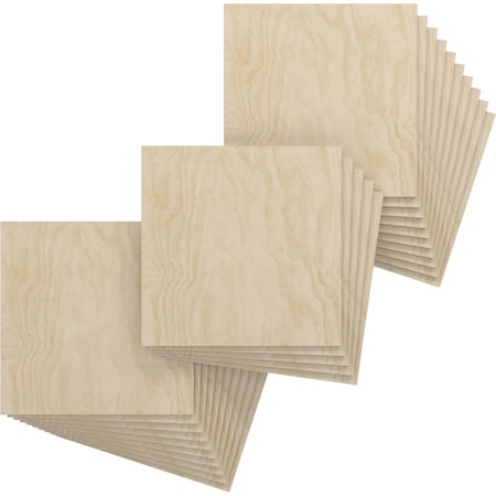 Ekena Millwork 15 3/4W x 15 3/4H x 1/4T Wood Hobby Boards, Birch, 25PK HBW16X16X250DBI